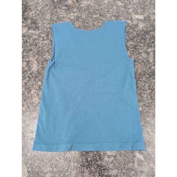Free People Fitted Crop Tank women's‎ XS/S turquoise shelf bra deep scoop neck - Picture 3 of 4